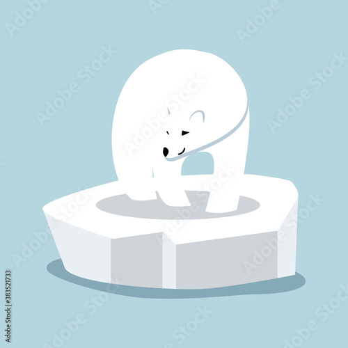 Polar bear on ice floe vector