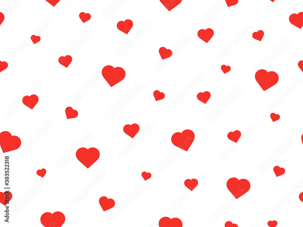 Seamless pattern with hearts. Vector heart. Love symbol. Valentine's Day sign. Love pattern. Red hearts seamless pattern. Wrapping paper. Love symbol. Romantic backdrop. Vector illustration. February 