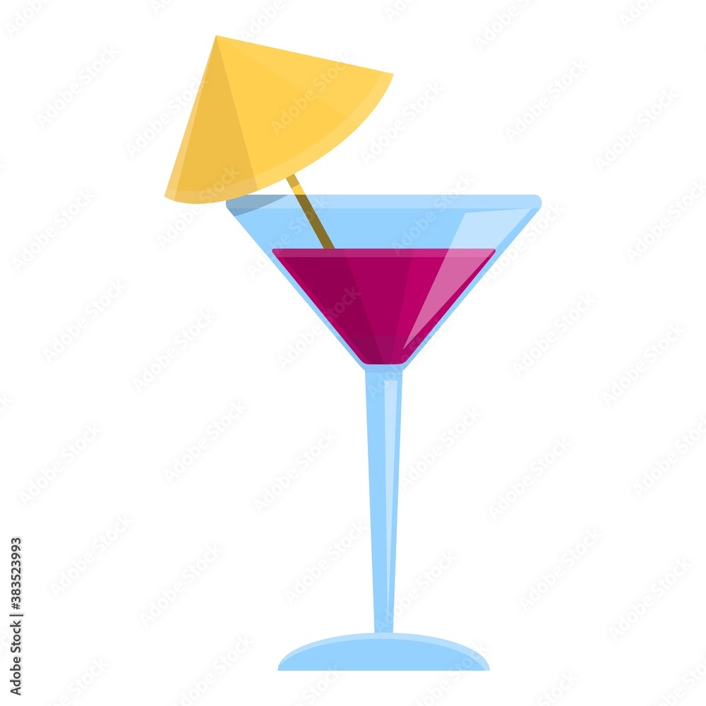 Summer party berry cocktail icon. Cartoon of summer party berry cocktail vector icon for web design isolated on white background Summer party berry cocktail icon. Cartoon of summer party berry cocktail vector icon for web design isolated on white background