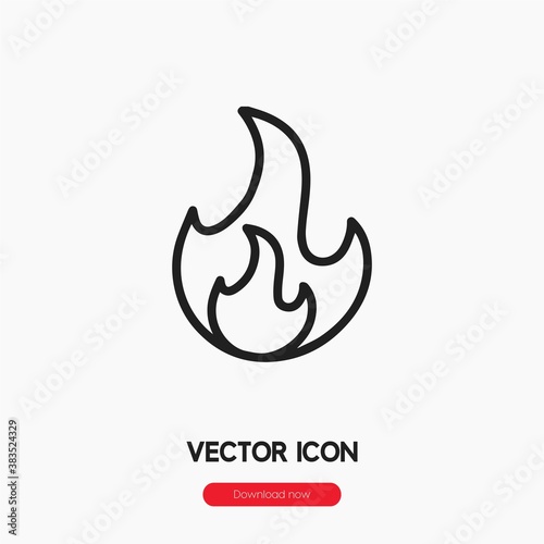 calories icon vector. Linear style sign for mobile concept and web design. kcal symbol illustration. Pixel vector graphics - Vector.