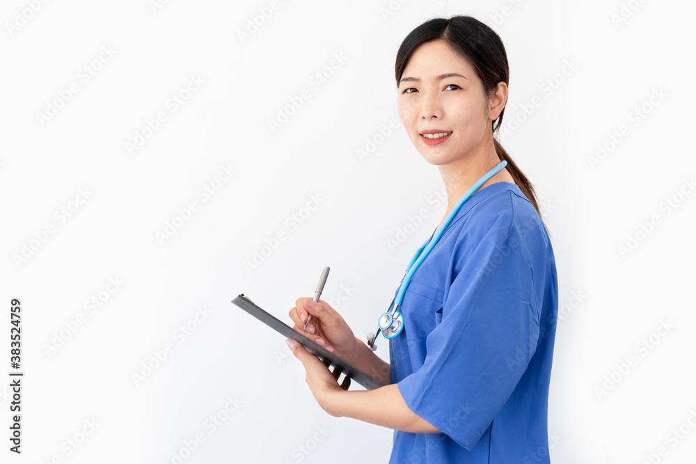 Female healthcare worker, medicine and health concept Female healthcare worker, medicine and health concept