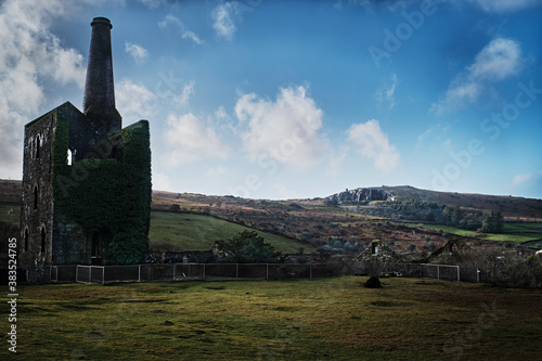 Old Abandoned Mine, In Rugged Cornish Landscape