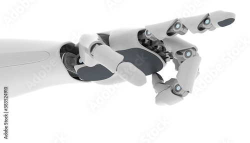 Futuristic artificial arm. Concept of advanced technology science and research.