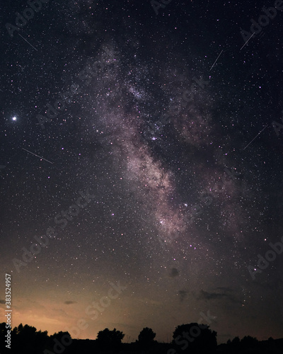 The Milky Way. Night landscape where it can also see the Perseids photo