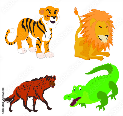 illustration of colored monkeys for children