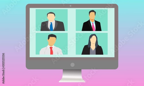 online virtual remote meeting in work from home