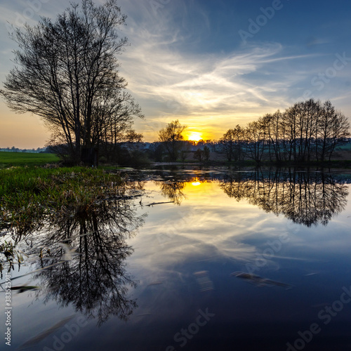 Lake reflections  at sunset