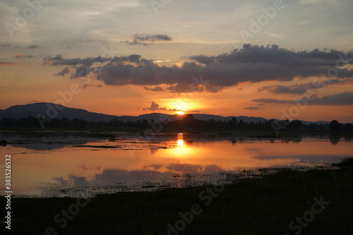 sunset over the river