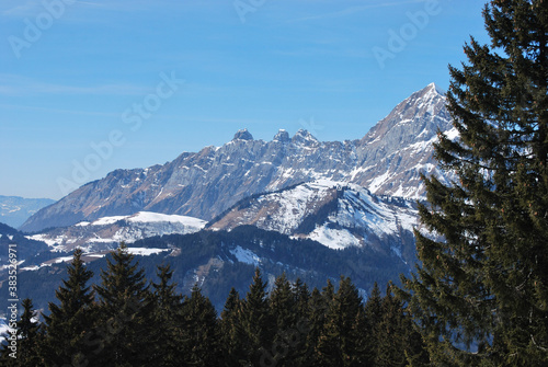 snow covered mountains