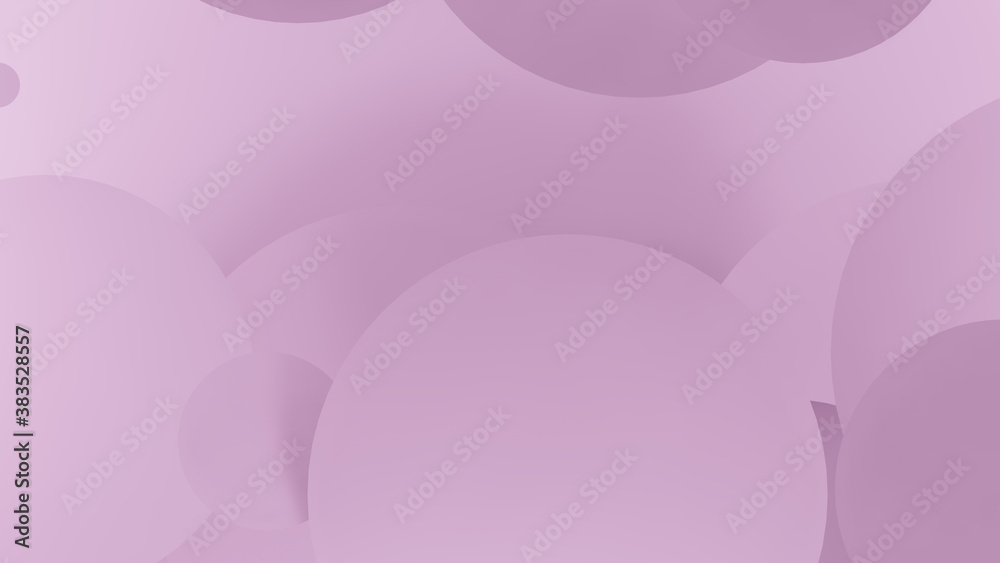 Cascading pink circle with pale pink background, 3D Rendering