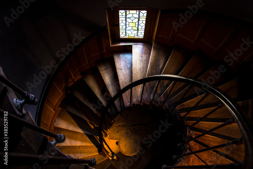 spiral staircase in the church