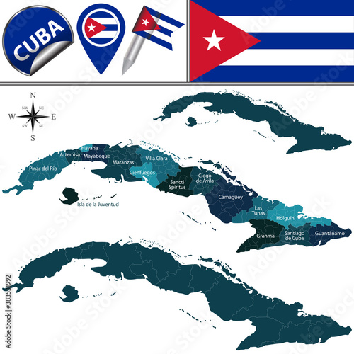 Map of Cuba with Provinces photo