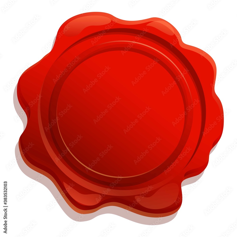 Emblem wax seal icon. Cartoon of emblem wax seal vector icon for web design isolated on white background Emblem wax seal icon. Cartoon of emblem wax seal vector icon for web design isolated on white background