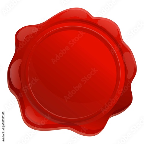 Decorative wax seal icon. Cartoon of decorative wax seal vector icon for web design isolated on white background