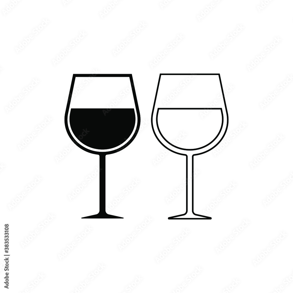 wine glass icon vector on white background wine glass icon vector on white background