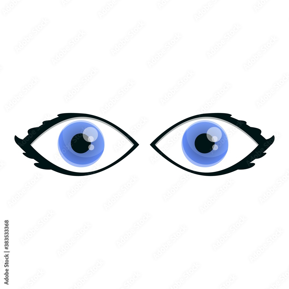 Female eyes icon. Cartoon of female eyes vector icon for web design isolated on white background Female eyes icon. Cartoon of female eyes vector icon for web design isolated on white background