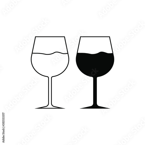wine glass icon vector on white background 