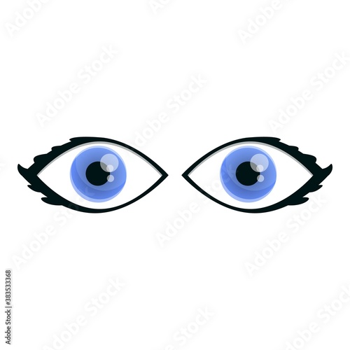 Female eyes icon. Cartoon of female eyes vector icon for web design isolated on white background