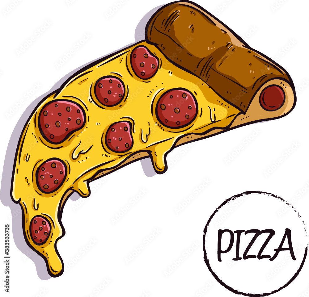 tasty melted of pizza slice vector illustration Stock Vector Adobe Stock
