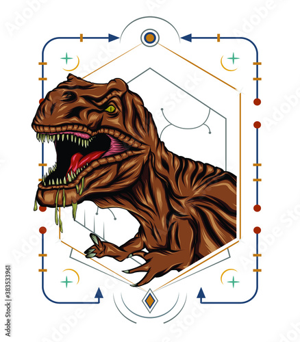 tirex illustration design template. dinosaurs emblem vector.