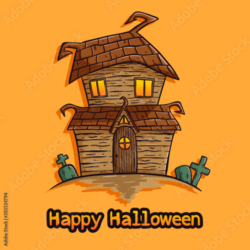 halloween house doodle style