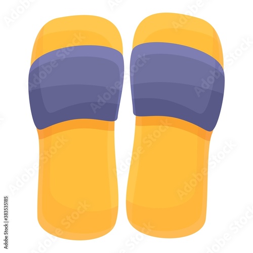 Rubber beach sandals icon. Cartoon of rubber beach sandals vector icon for web design isolated on white background