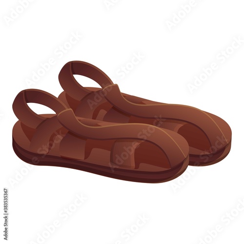 Man sandals icon. Cartoon of man sandals vector icon for web design isolated on white background
