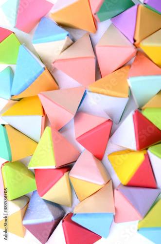 tetrahedron origami triangle background