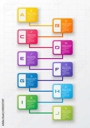 Timeline infographic template,Business concept with 10 options,Vector illustration.