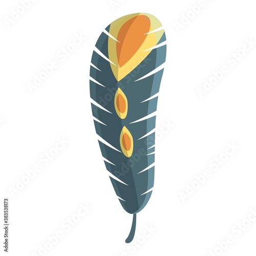 Fluff feather icon. Cartoon of fluff feather vector icon for web design isolated on white background
