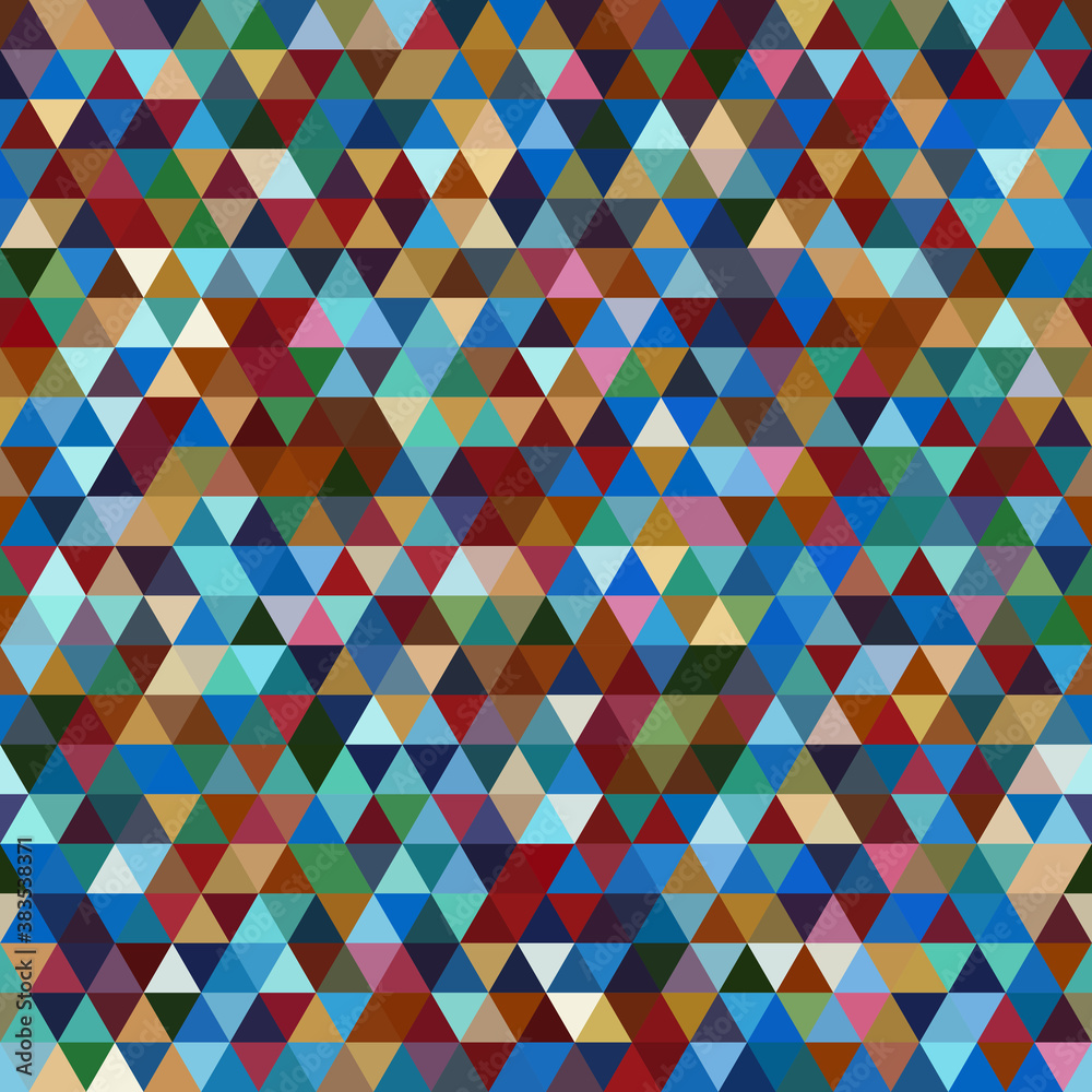Abstract seamless mosaic background. Triangle geometric background. Vector illustration. Brown, green, blue colors. Abstract seamless mosaic background. Triangle geometric background. Vector illustration. Brown, green, blue colors.
