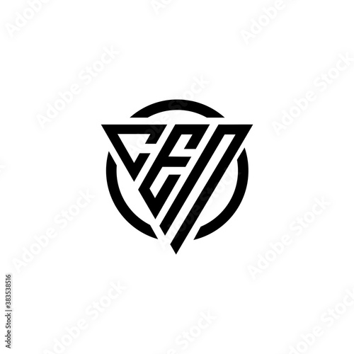 Initial letter CEN triangle monogram simple modern clean vector logo 