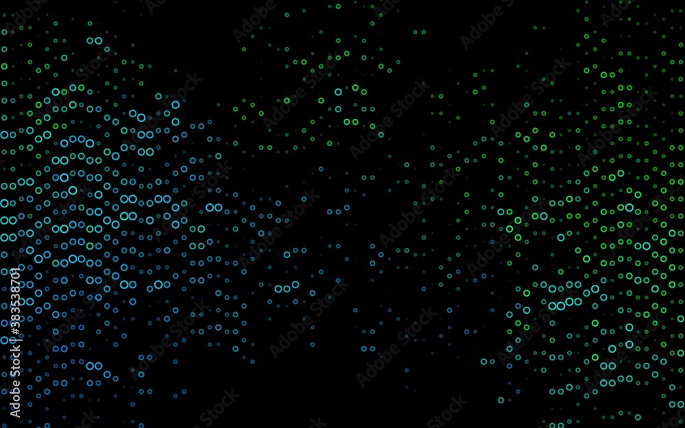 Dark Blue, Green vector background with bubbles.