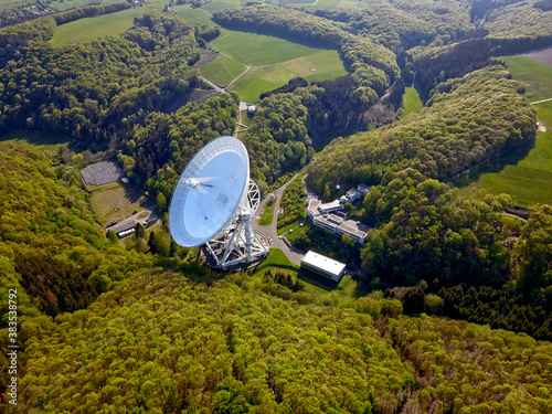 Aerial view of a huge german radio telescope photo