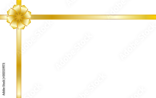 金色のグラデーションのかかったゴージャスなリボン飾りのフレーム