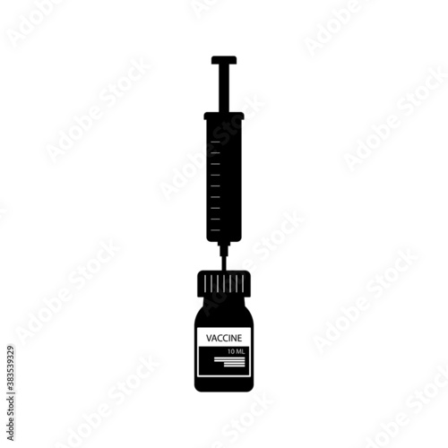 vector medical icon for pandemic vaccine ampoule and syringe. Image of covid-19 vaccine and syringe. Illustration of antiviral vaccine on white background