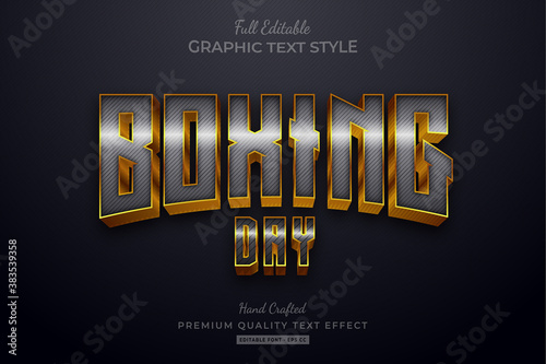 Boxing Day Silver Gold Editable Text Style Effect Premium