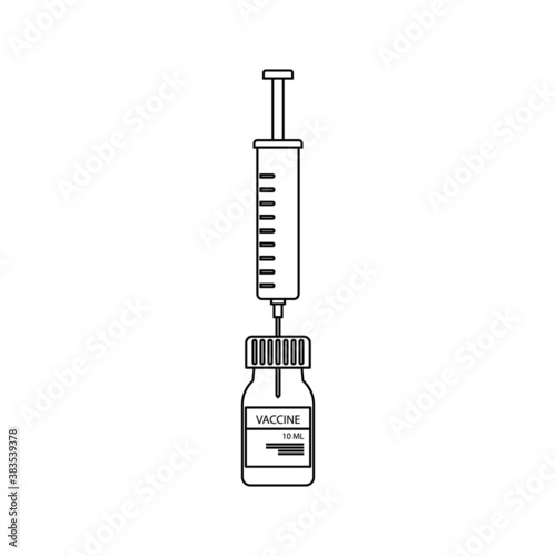 vector medical icon for pandemic vaccine ampoule and syringe. Image of covid-19 vaccine and syringe. Illustration of antiviral vaccine on white background