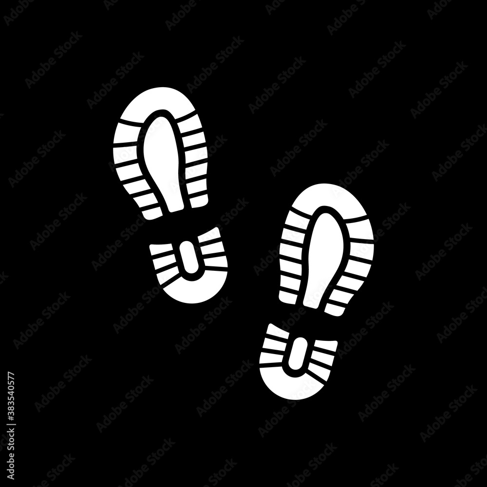 Boot footsteps icon or footprint silhouette Boot footsteps icon or footprint silhouette