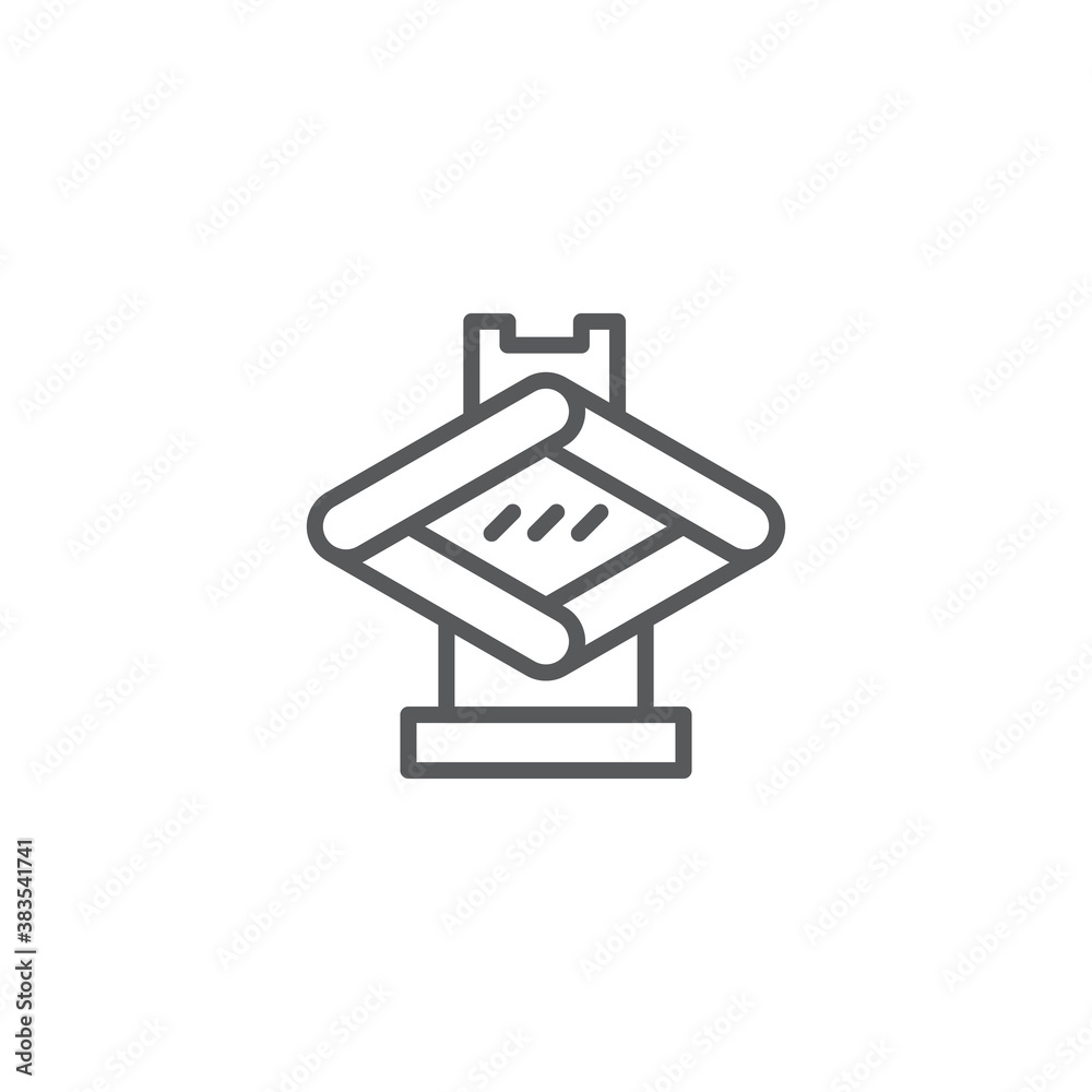 Mechanical car jack vector icon symbol isolated on white background Mechanical car jack vector icon symbol isolated on white background