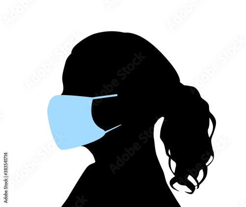Woman in a medical mask. Vector illustration