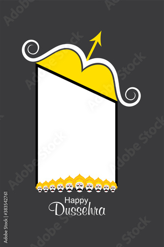 bow and arrow in Happy Dussehra festival of India background