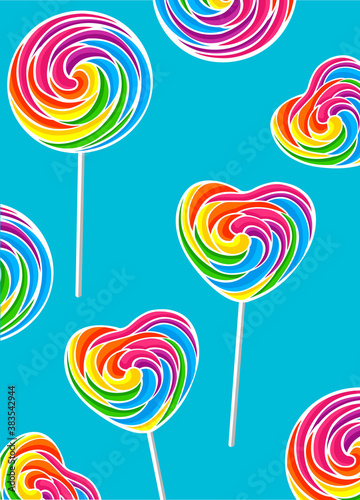 rainbow colored lollipops