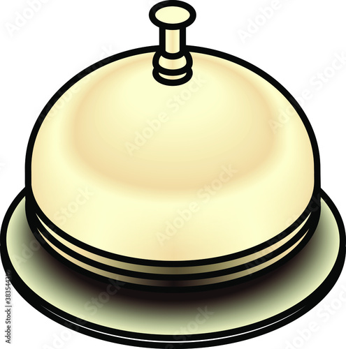 A classic round domed shiny brass desk bell.