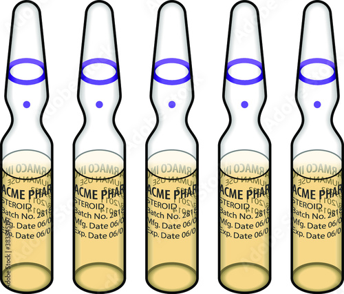 Glass ampoules of medication/steroid/vaccine.