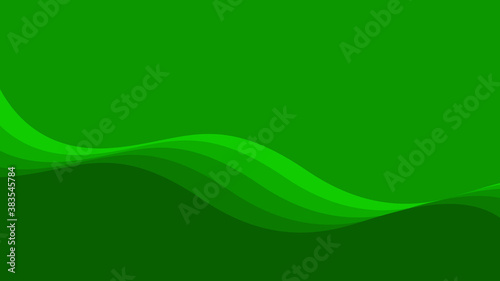 Abstract green waves background isolated on white, Panoramic banner background with copy space, vector 