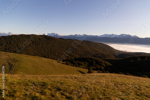 The Cansiglio plateau covered by fog in the morning