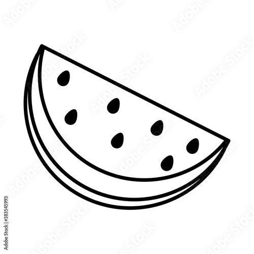 slice watermelon fruit pop art comic style, line icon