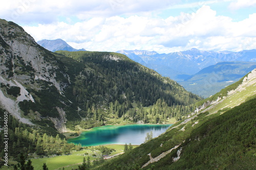 Turquoise shining Seebensee in the Austrian Alps close to Ehrwald in Tyrol  © been.there.recently
