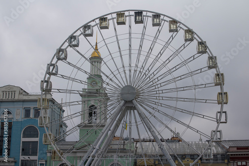 Big White Ferris Wheel in Ukraine